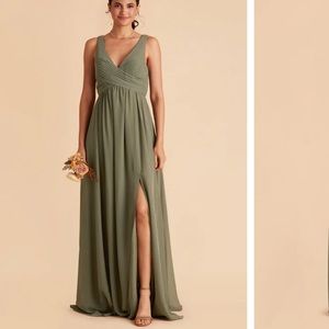 Birdy Grey Laurie Empire Dress in Moss Green Color Chiffon Size Medium